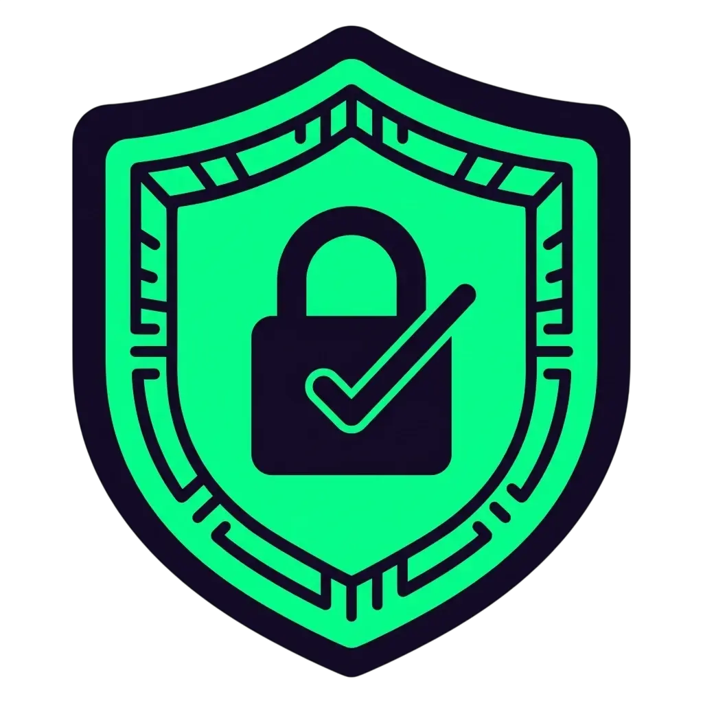 Neutraal licentie- en veiligheidsbadge van Igobet